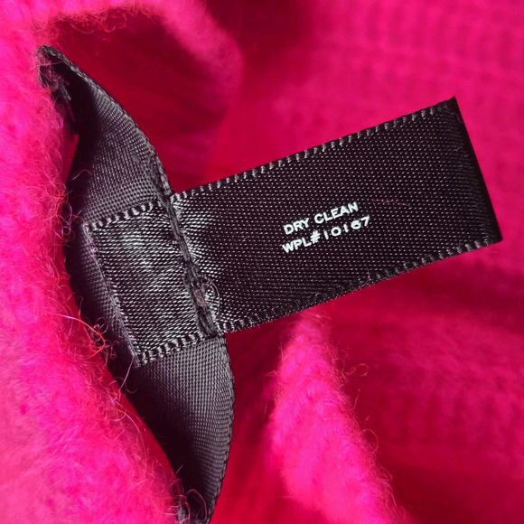 Aqua Bloomingdales 100% Cashmere Ribbed Crewneck Sweater Pink Knit XS NWT Bright - Picture 7 of 9